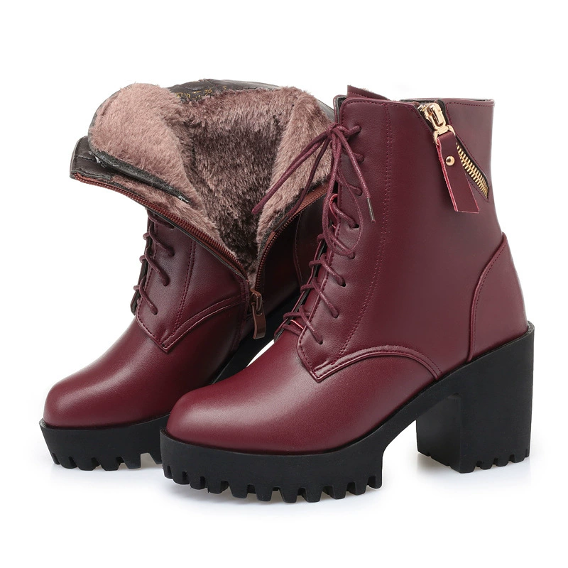 Low winter boots Martens, genuine leather, plush or wool lining, sizes 34–42