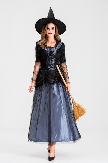 Halloween NEW Adult Witch Costume temperament witch night ghost game Costume Witch party show Costume Wholesale