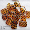 26-19mm transparent and transparent leopard spotted spots, rounded corners, flattened flat bead leopard cubes beads