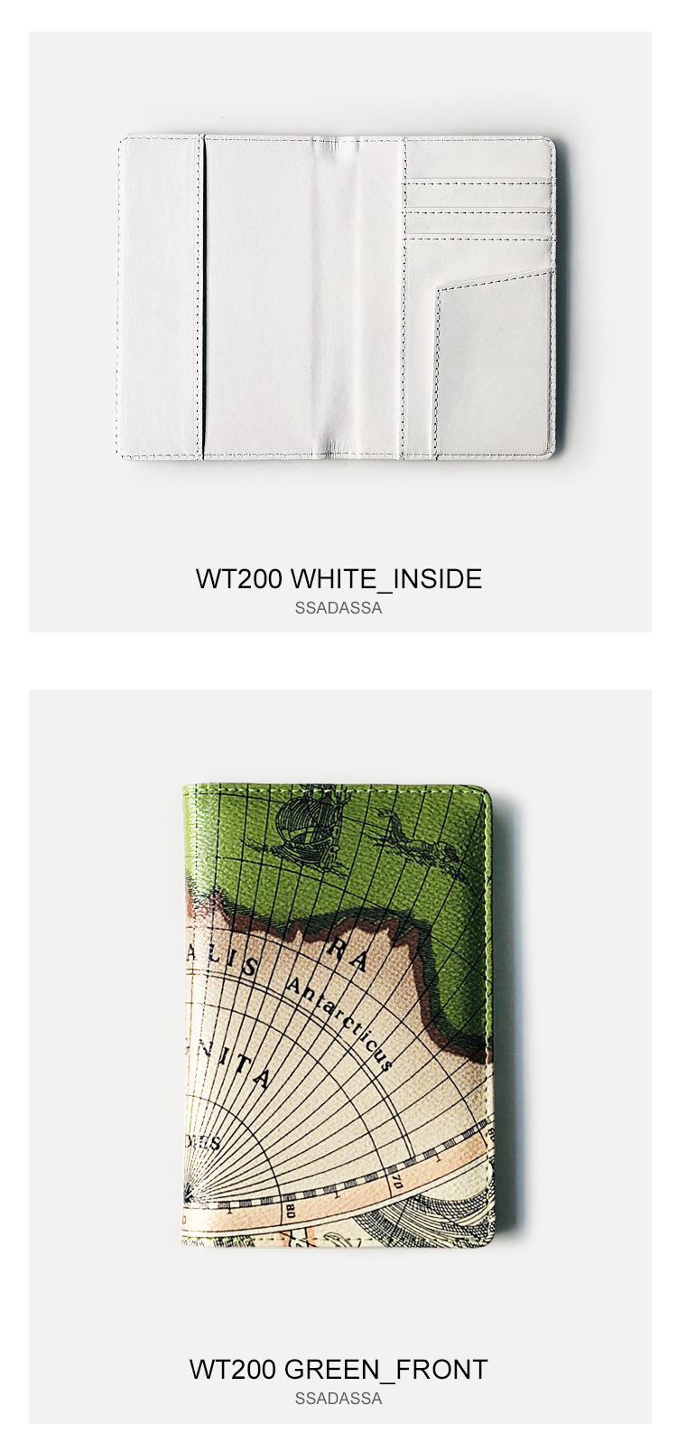 90g Weight Nylon Lining Material Pu Leather Material Unisex Gender Square Shape White, Green, Blue Color Korean Map Passport Bag Travel  Passport Clip Creative Passport Set  Bag Hot Sale Wholesale Nihaojewelry 5