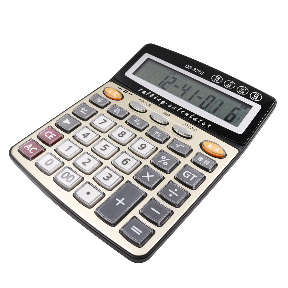 Produce Manufactor Direct selling size Voice Calculator crystal transparent Key alarm clock Calendar Sound Calculator