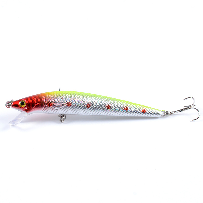 2 Pcs Shallow Diving Minnow Lure 95mm 8g Hard Sinking Minnow Fishing Baits Bass Trout Bowfin Saltwater Sea Fishing Lure