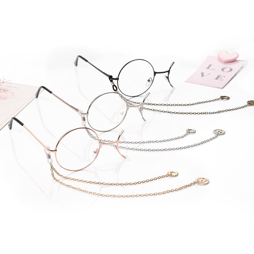 Manyun Lolita Lolita retro half-frame gear monocle student two-dimensional personalized glasses