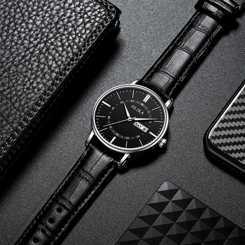 Men'sCalendarSingleHandedCommuteQuartzWatchFashionWaterproofQuartzWristWatch with 