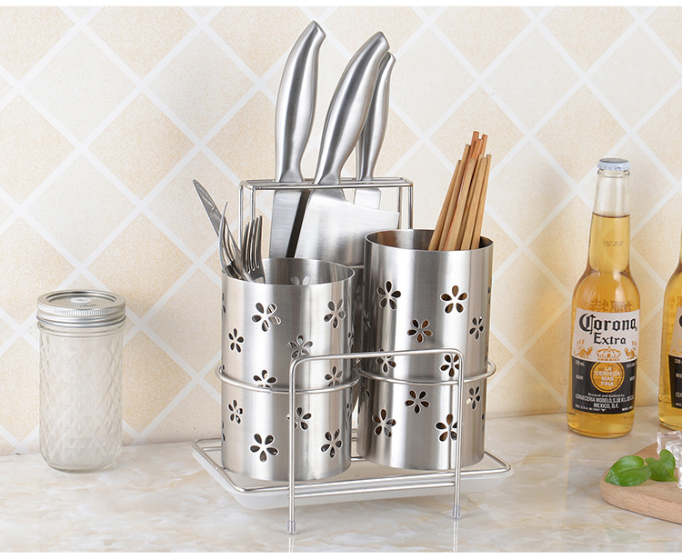 厂家直销304不锈钢筷子筒 多功能筷子笼 厨具沥水架 加厚筷子筒|ru