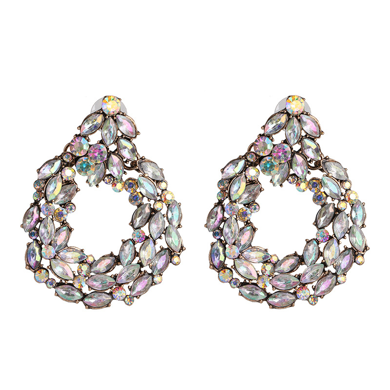 52968 Jujia Nouveau Rétro Diamants Géométrique Oreille Goujons Européen Et Américain De Mode Cool Exagéré Boucles D'oreilles Accessoires Féminins display picture 6