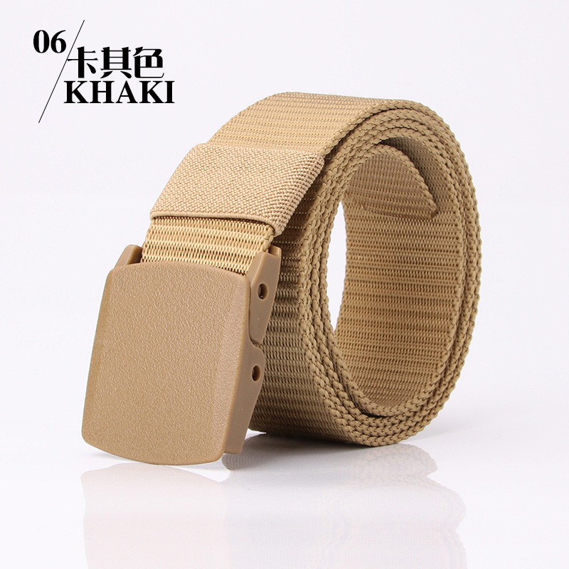 120g Weight Plastic Material Square Pattern Unisex Gender Khaki, Coffee, Dark Blue, Beige, Green, Black Color Wholesale Non-metallic Automatic Buckle Canvas Belt Nihaojewelry 6