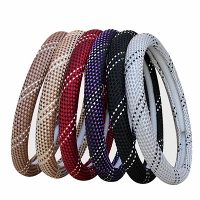 新款汽车用品把套四季通用方向盘套耐磨防滑吸汗夏季冰丝亚麻布料