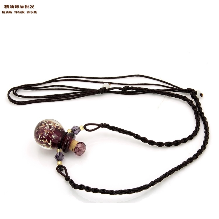 中国精油饰品网紫色球形金莎瓶妞妞绳项链3.jpg