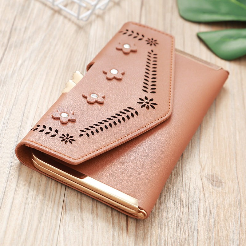 Korean Hollow Flower Long Clutch Bag Wholesale display picture 16