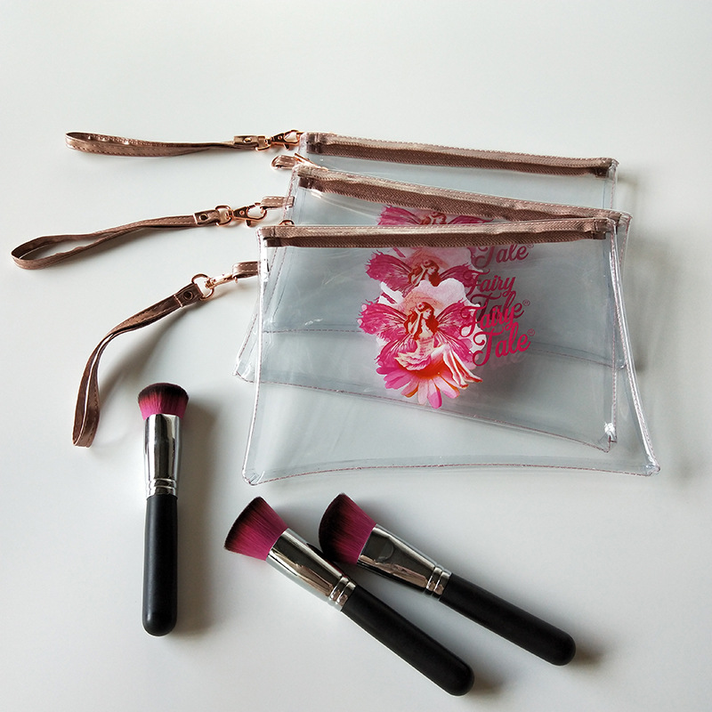 定作车缝pvc袋子PVC拉链袋 透明pvc手挽袋塑料包装袋化妆包