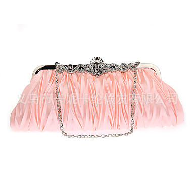 Bolsa cuadrada de doble hebilla lisa con superficie de seda