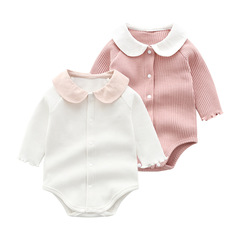 Children's and Infants' Cross-border Clothing, Newborn Baby Clothes, Doll Collar Korean Version Crawling Suit, Baby Onesie, Spring and Autumn Long Sleeve