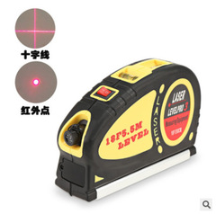 Multifunctional laser level with infrared laser, level meter with 5.5-meter tape measure, can strike cross lines, points 2 types of lines