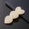 Hairgrip with bow from pearl, Korean style, simple and elegant design