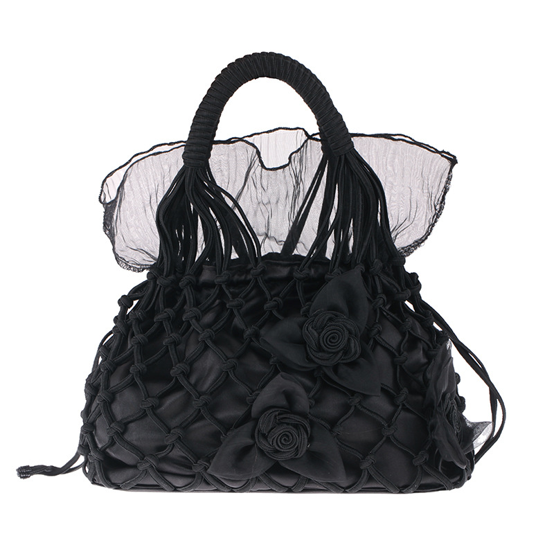 Ins Tendance Mignon Fille Polyvalent Femmes Sac De Dîner Sac Vintage Laine Tissé À La Main Mesh Sac De Mariée Sac De Demoiselle D'honneur Sac 803 display picture 10