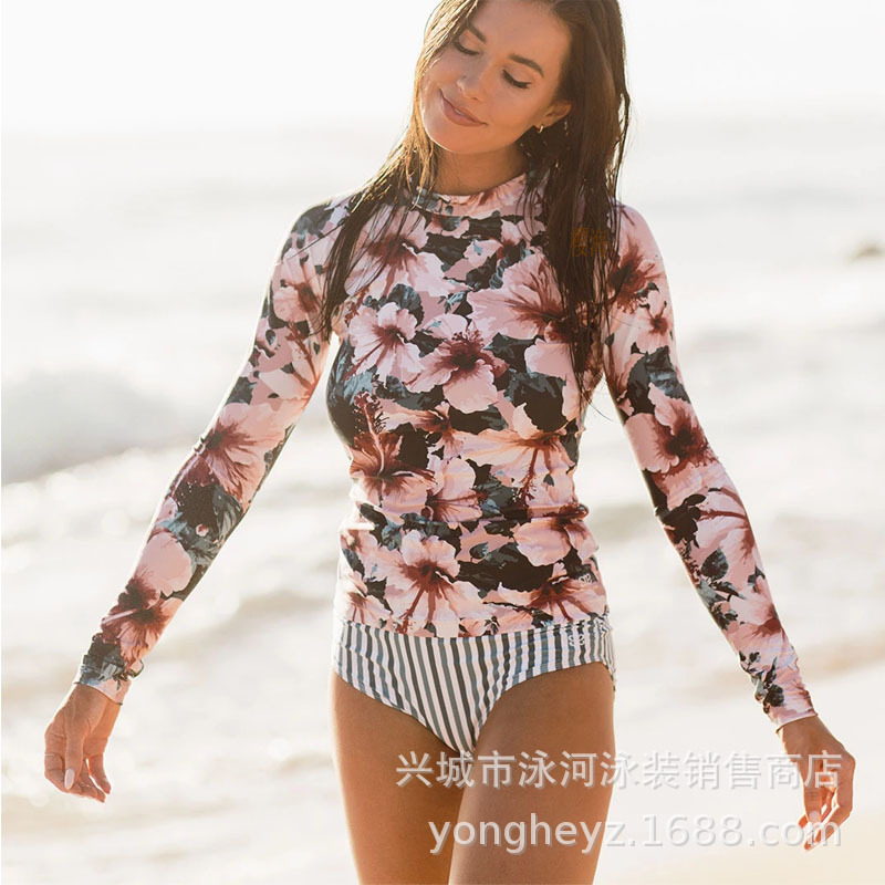 2019爆款泳装 长袖数码印花分体欧美性感显瘦比基尼游泳衣bikini|ms