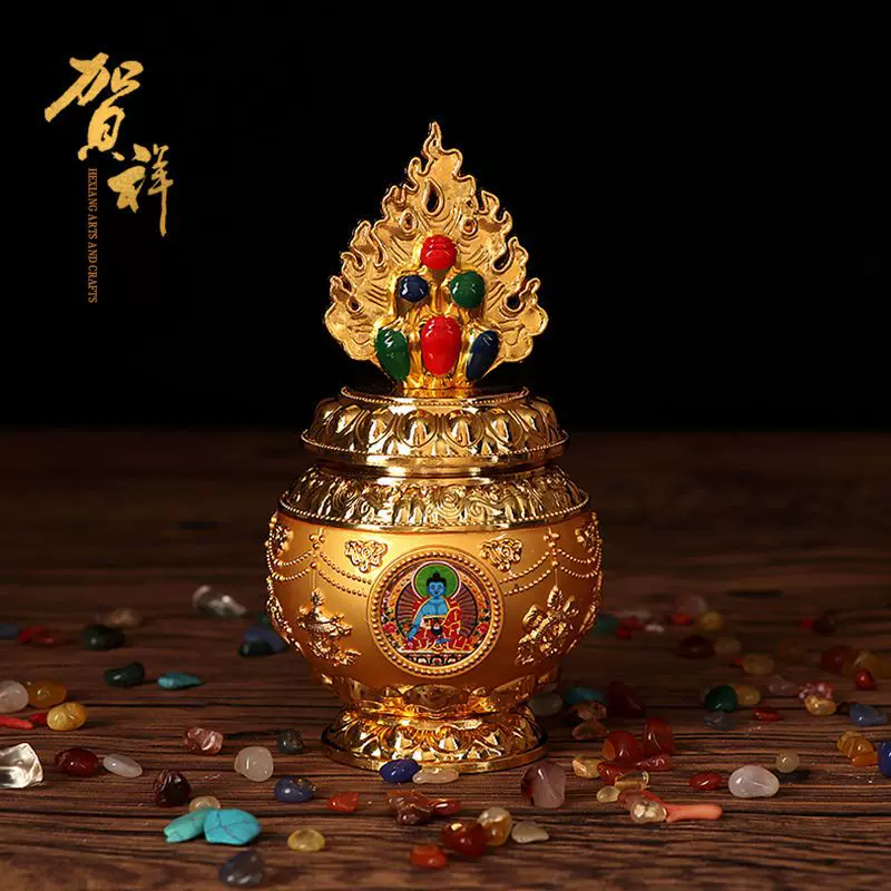 藏传佛教法物合金镀金如意宝瓶密宗结缘供养法器宗教用品厂家特价