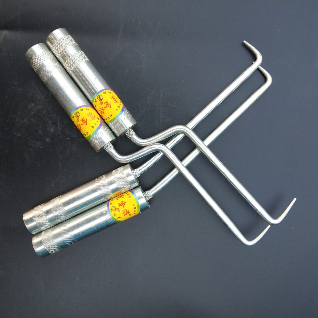 厂家批发压花手柄厚直 厚弯双轴承z型杆捆绑钩扎丝钩加厚壁钢筋钩