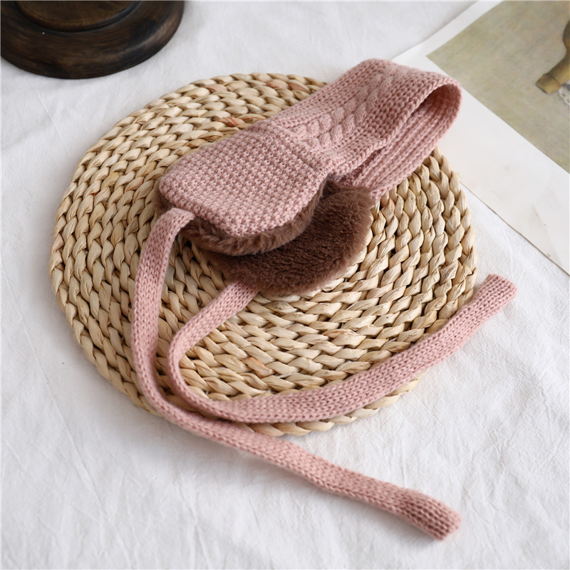 Plus Samt Wind Dichte Ohren Schützer Für Kinder, Jungen Und Mädchen Im Winter Warm Gestrickt, Verdickte Schnür-ohren Schützer, Koreanische Version Des Baby-lätzchen-trends display picture 3