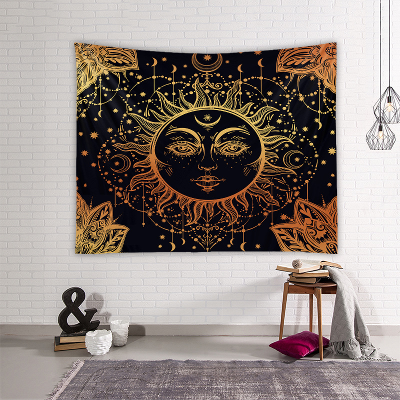 Cross-border Wall Decoration Ins Wind Gradient Moon Tapestry Wall Decorations Beach Towel Decorative Cloth display picture 3