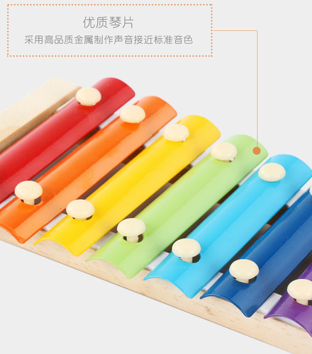 Factory direct sales of eight-note musical instrument wooden baby knocking wooden early education percussion instrument toy street stall supply