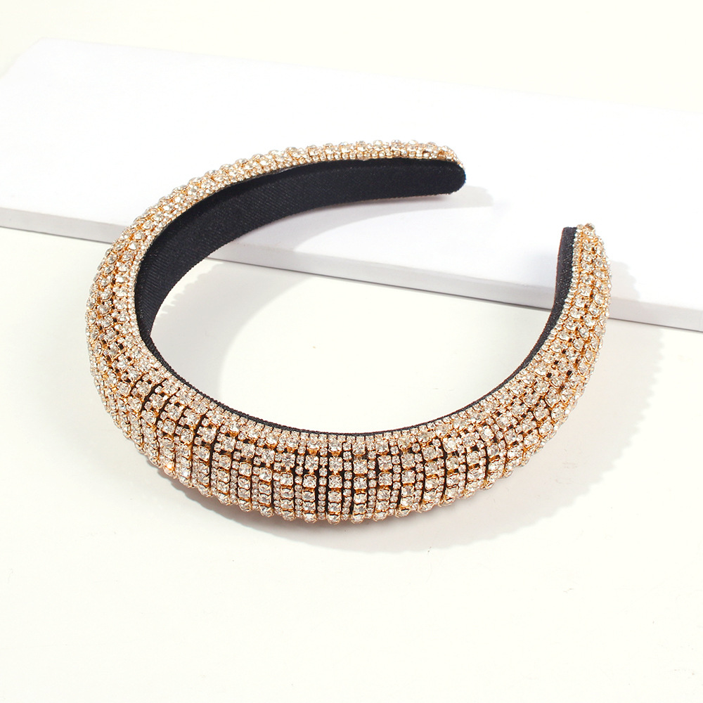 Full Diamond Hair Hoop Thick Non-slip Hairpin Sponge Rhinestone Headband Female Headdress display picture 5