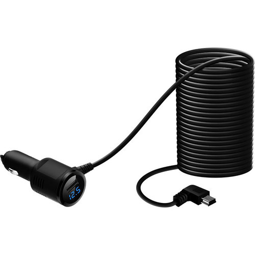 Car dashboard camera power cord USB cigarette lighter car charger with voltage display GPS navigator power cord