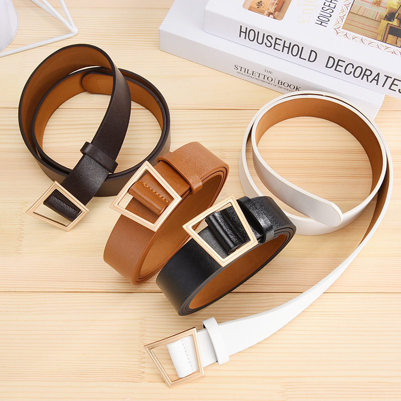 Trapezoid Belt Simplicity Versatile leisure time Youth fashion decorate PU fashion Wide belt