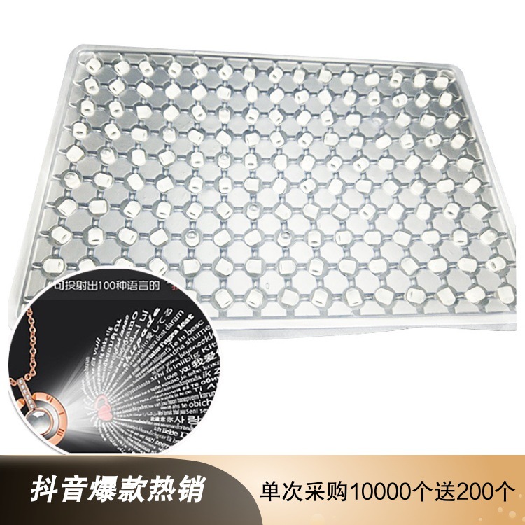 源头厂家现货一百种语言投影项链 高清圆柱石头 纳米微雕投影石