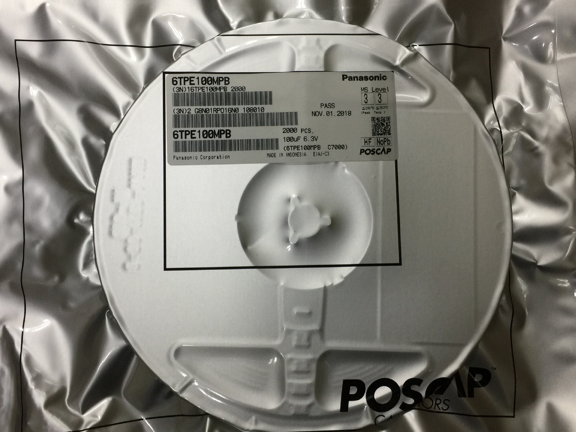 现货供应Panasonic固态钽电容6TPE100MPB