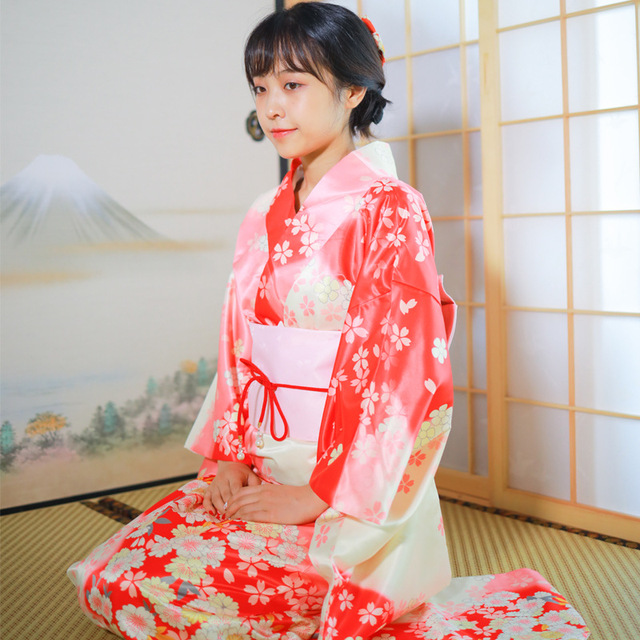 Japanese kimono vibration sleeve kimono formal traditional version needs to be folded to wear the locating print to resi