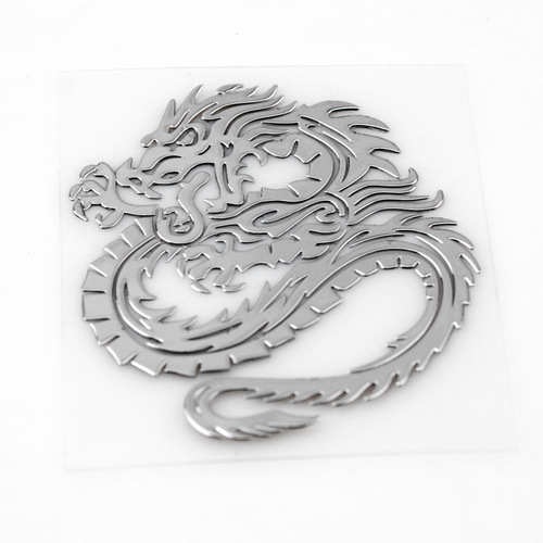 Dragon nickel alloy metal bright silver texture car logo China Shenlong nickel alloy metal car sticker