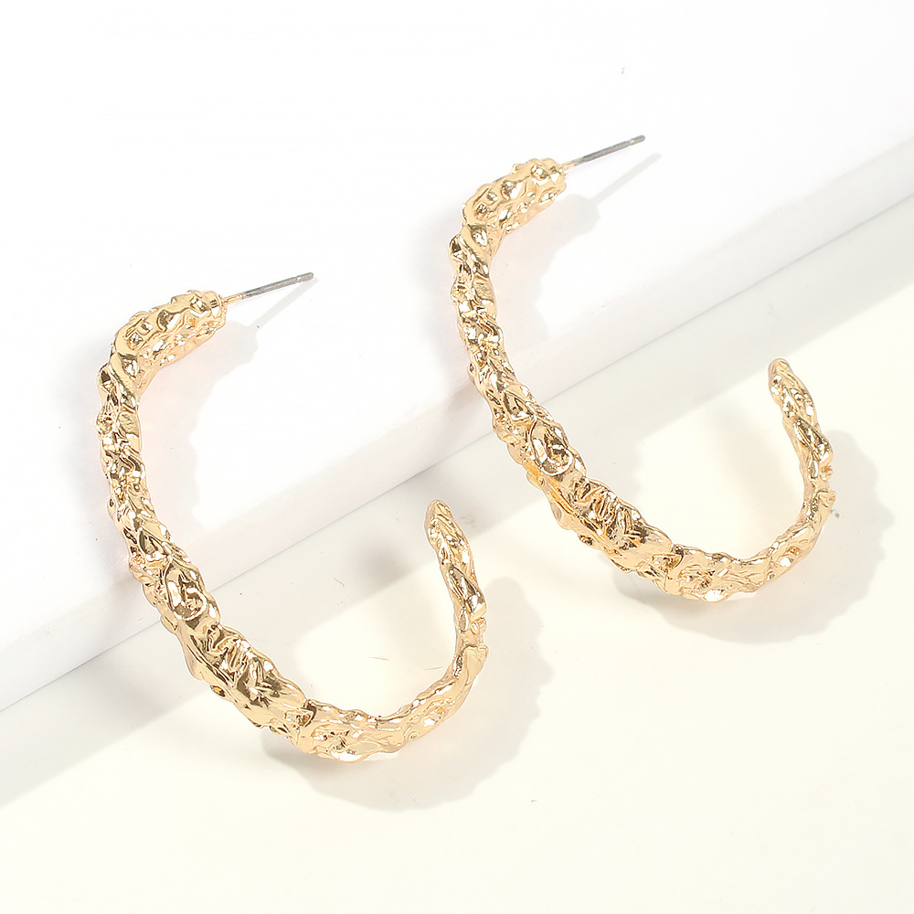 Stylish And Simple Cool Style Personality C-shaped Vintage Alloy Earrings display picture 5