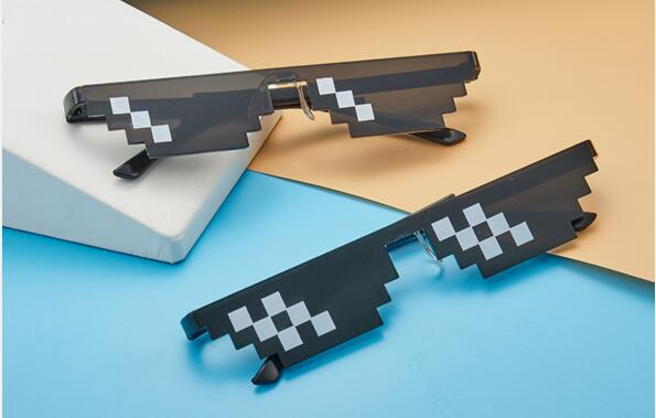 新款马赛克眼镜二次元装逼太阳镜我的世界个性像素墨镜批发