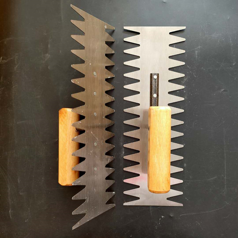 九特齿型抹泥刀带齿尖齿左齿右齿双齿