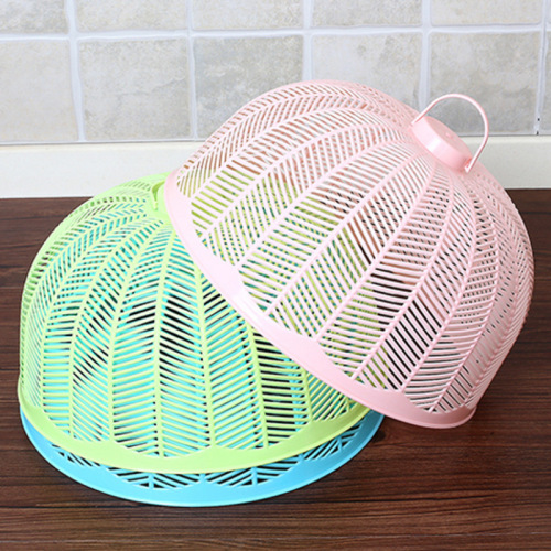 Stylish Plastic Tablecloth Meal Cover Kitchen Fly and Insect Proof Vegetable Cover Round Lid Food Cover