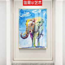 现代简约客厅玄关装饰画 沙发背景墙轻奢挂画走廊过道大象壁画