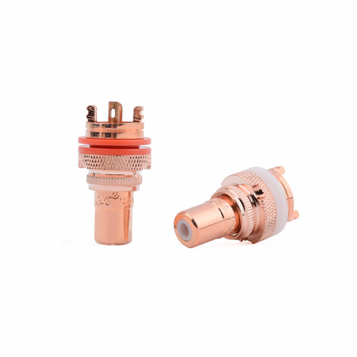 American CMC pure copper gold-plated lotus base RCA female socket audiophile power amplifier lotus jack tube audio terminal sound and music