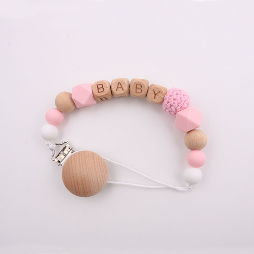 INS new maternal and infant products pacifier chain, beech silicone pacifier chain, Amazon foreign trade anti-drop chain