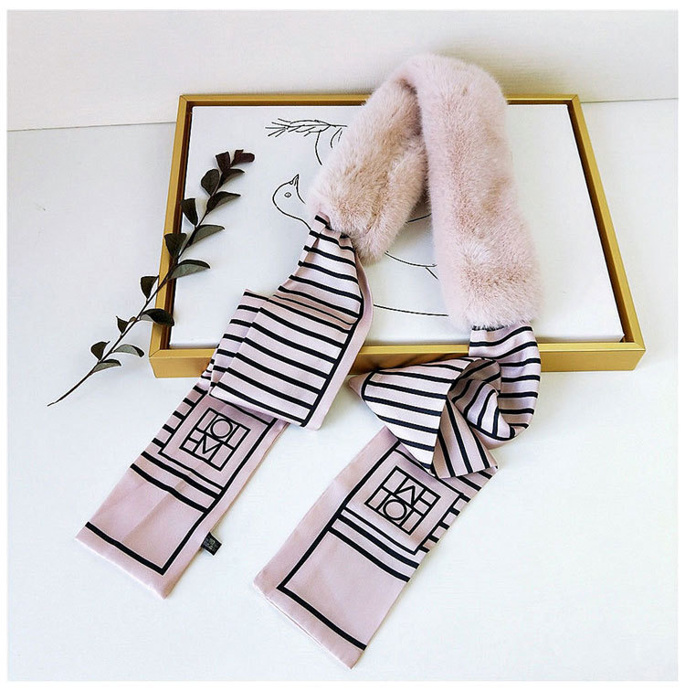 New Striped Letter Scarf Female Autumn And Winter Warm Plush Bib display picture 5
