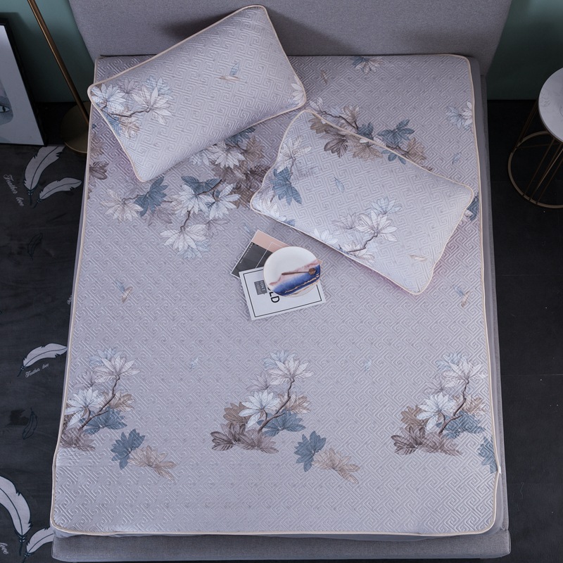 泰国天然皇家乳胶凉席天丝软凉席三件套冰天丝席可水洗  代发