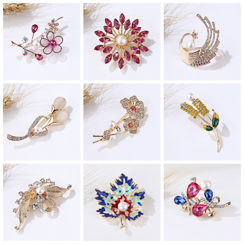 Fashion Flamingo Butterfly Shell Alloy Inlay Artificial Diamond Women's Brooches display picture 5