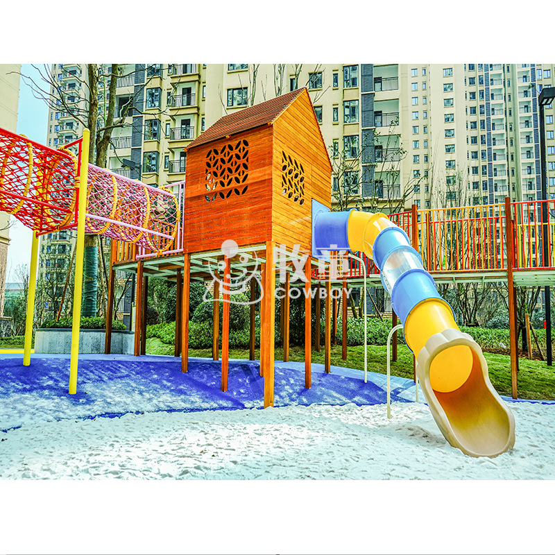 Scenic Spot Parque ecológico casa del árbol equipo de juegos infantiles sin alimentación instalaciones de entretenimiento al aire libre casa del árbol de madera