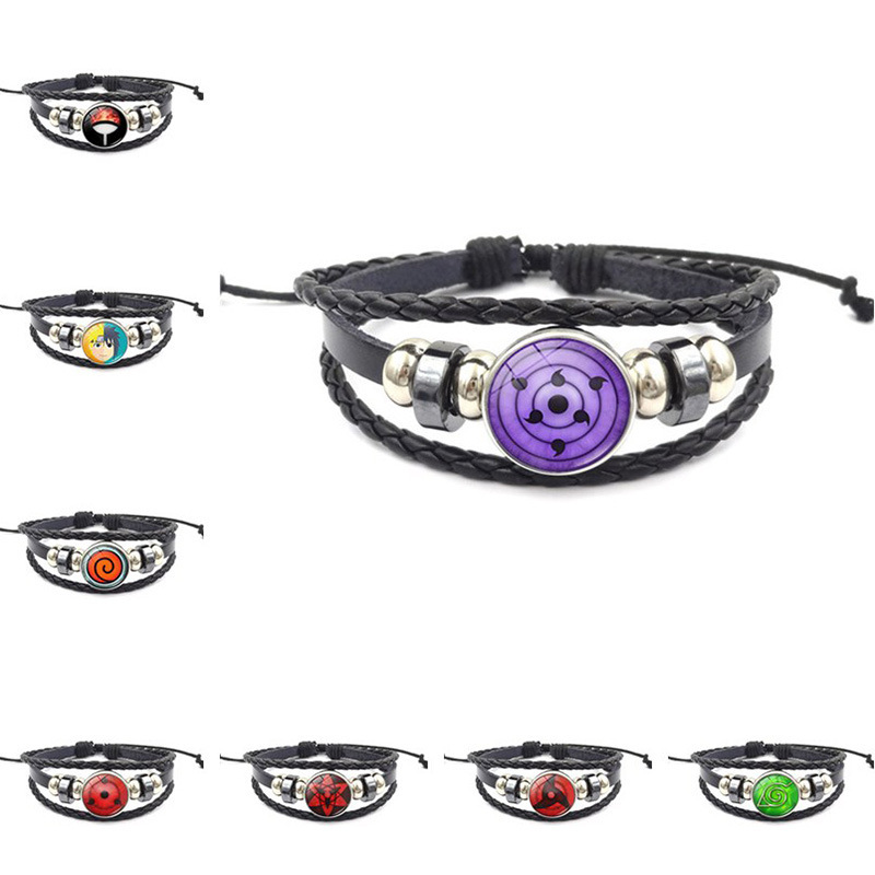 Naruto writing wheel eye time gemstone bracelet for men and women creative hand-made multi-layer beaded woven bracelet