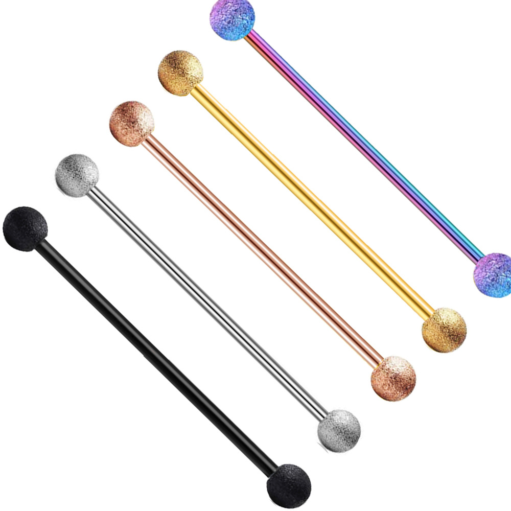 16G labret stud size and finish detail