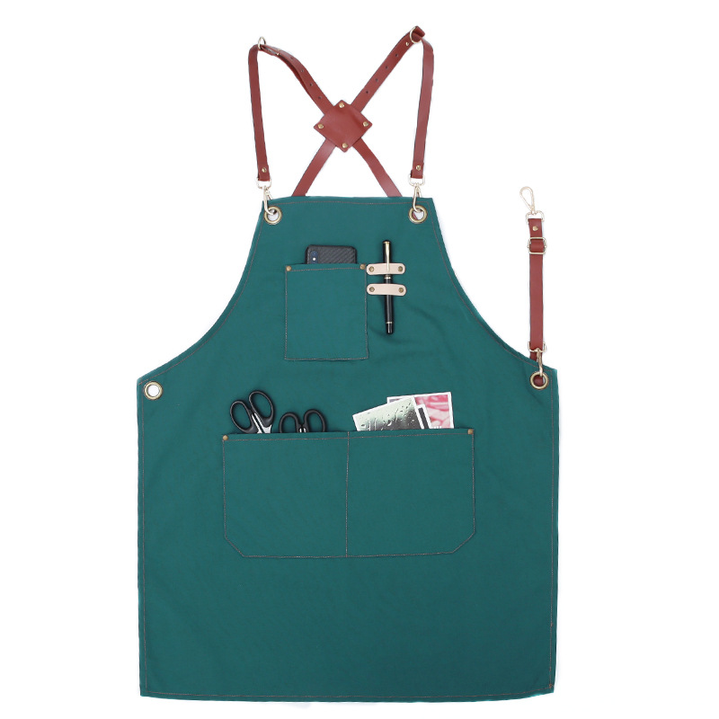 Delantal logotipo personalizado moda Coreana lienzo antifouling Barbero café leche tienda de té Cocina Ropa trabajo en casa para las mujeres