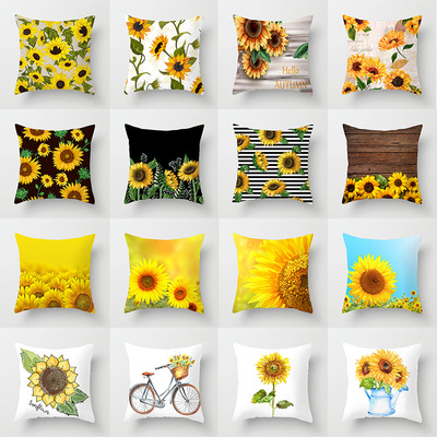 18'' Cushion Cover Pillow Case Sunflower and sunflower pillow cover sofa cushion cover