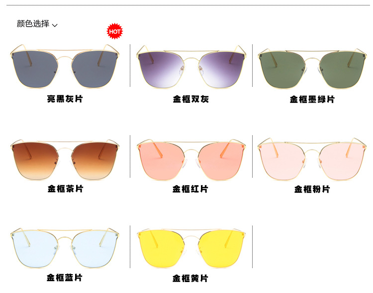 Metal Sunglasses Double Beam  New Retro Wild  Trend  Sunglasses Nihaojewelry Wholesale display picture 11