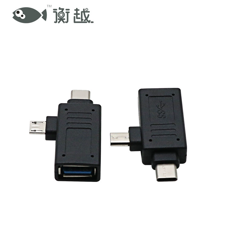 [USB 3.0 A‑M转Type-C+micro‑OTG 1/2 в 1 переходник, адаптер для телефона]